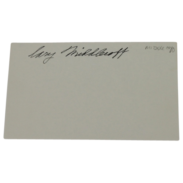 Cary Middlecoff (D-1998, Hall of Fame- 2 U.S. Opens, '55 Masters)Signed 3x5 Index Card 