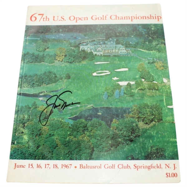 1967 US Open at Baltusrol Golf Club Program Signed by Jack Nicklaus-7th Career Major