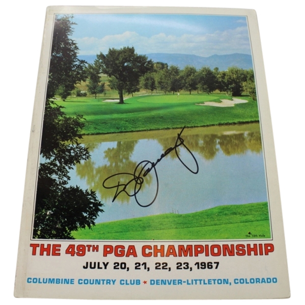 1967 PGA Championship at Columbine CC Program Signed by Winner Don January JSA COA