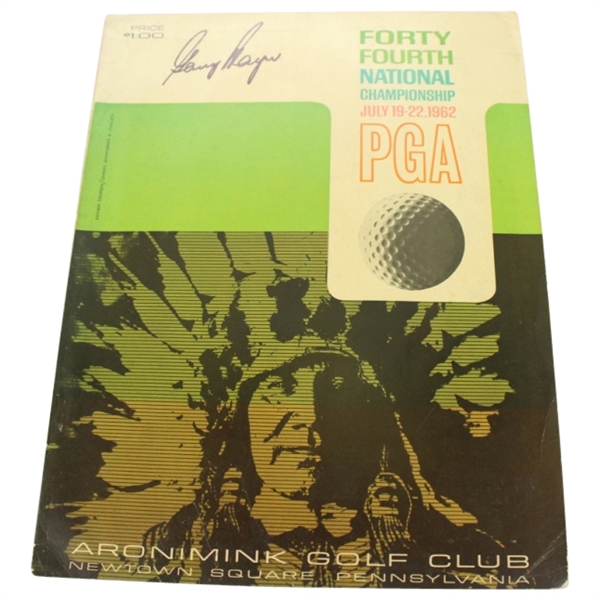 1962 PGA Championship at Aronomik GC Program Signed by Gary Player JSA COA