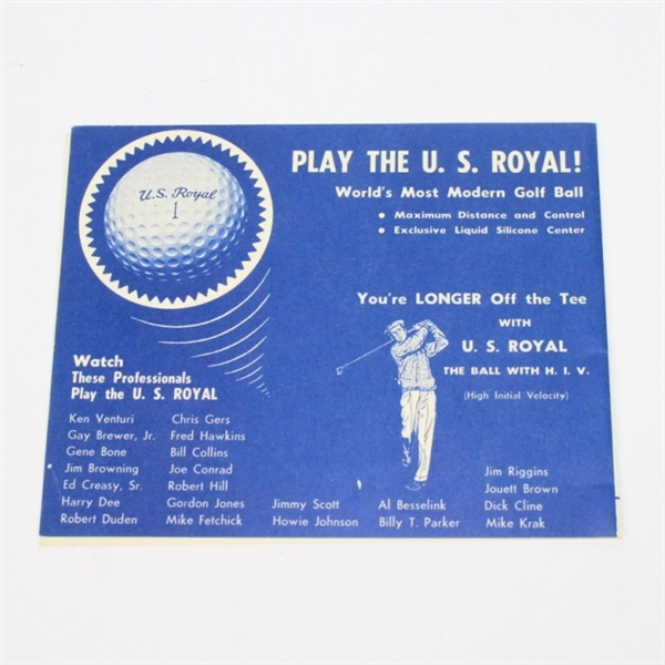 1959 Chicago Open Tournament Souvenir Scorecard Signed by Ken Venturi JSA COA