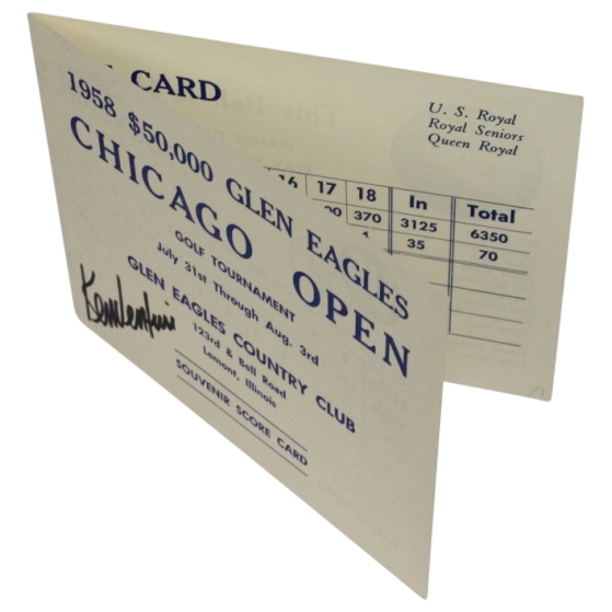 1958 Chicago Open Tournament Souvenir Scorecard Signed by Ken Venturi JSA COA