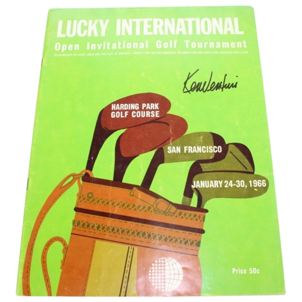 1966 Lucky International Open Tournament Program Signed by Ken Venturi-14th &  Final Win