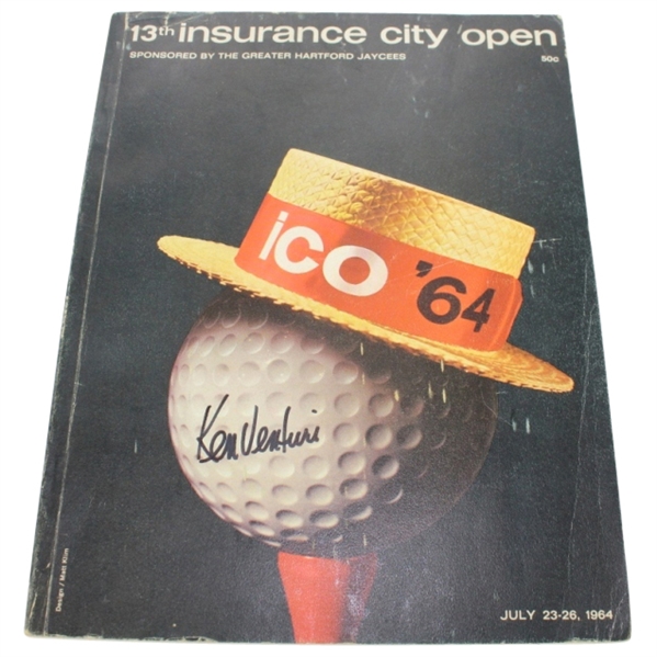 1964 Insurance City Open Program Signed by Winner Ken Venturi JSA COA