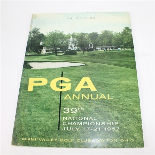 1957 PGA Championship at Miami Valley Program with Winner Lionel Hebert Signed 3x5