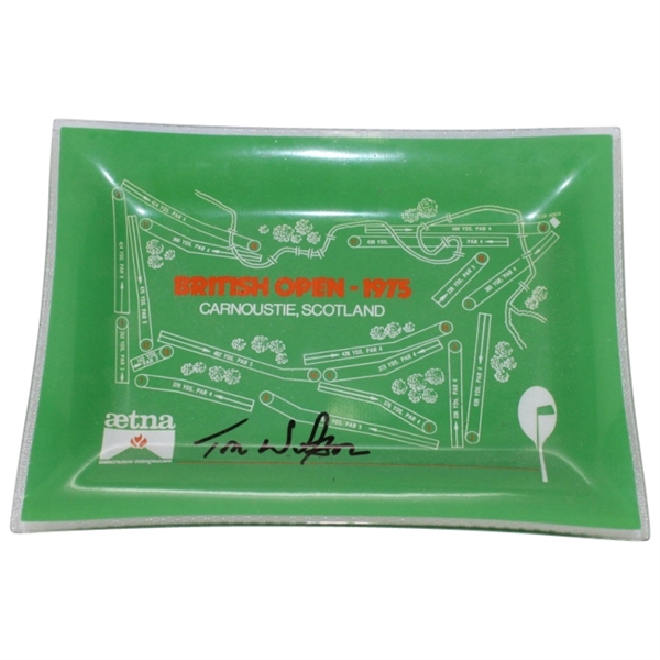 1975 British Open at Carnoustie Glass Dish Signed by Tom Watson JSA COA