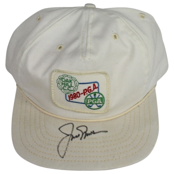 1980 PGA Championship at Oak Hill CC Hat Signed by Jack Nicklaus JSA COA