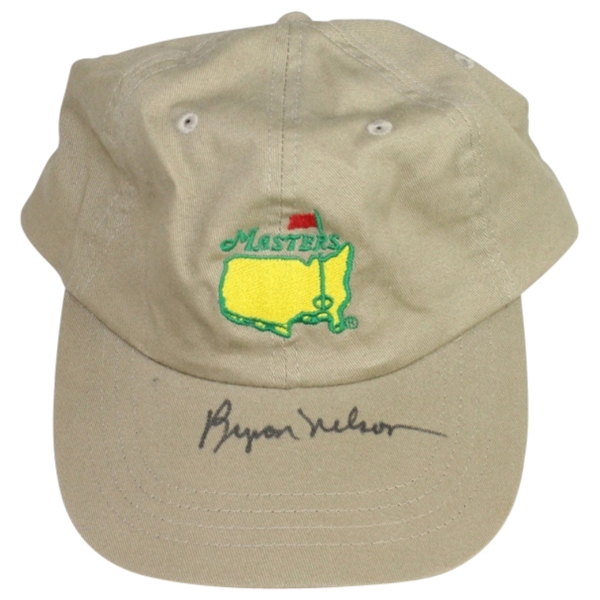 Undated Masters Khaki Hat Signed by Byron Nelson JSA COA