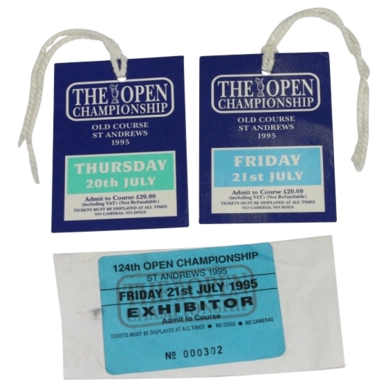 Two Daily Tickets Plus Exhibitor Ticket to 1995 Open Championship - John Daly Winner