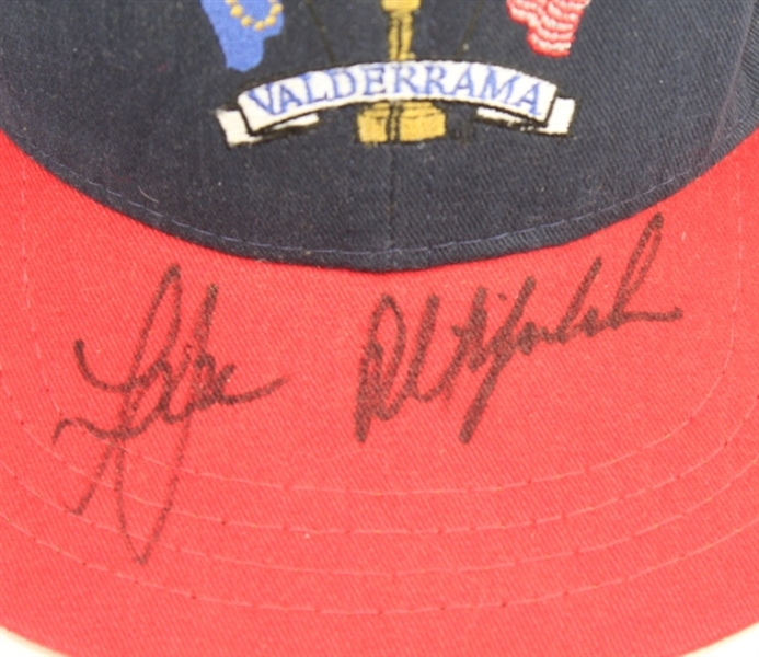 1997 Ryder Cup at Valderrama Hat Signed by Lee Janzen and Phil Mickelson JSA COA