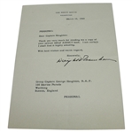 Dwight D Eisenhower Signed White House Letter to George Houghton Author "Addicts" Golf Books