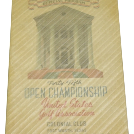1941 US Open at Colonial CC Program - Craig Wood Winner- STUNNING CONDITION!