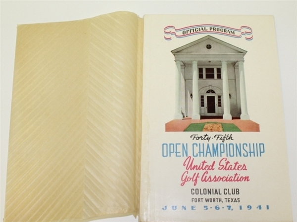 1941 US Open at Colonial CC Program - Craig Wood Winner- STUNNING CONDITION!