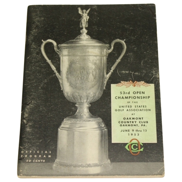 1953 US Open Championship at Oakmont Program - Ben Hogan Victory-8th & Final Major