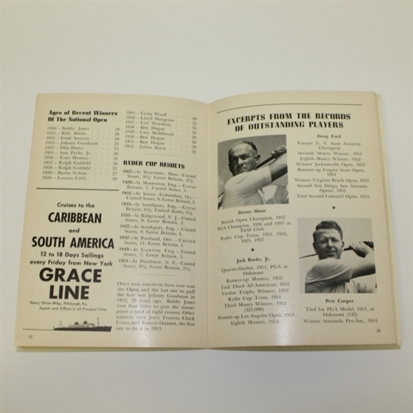 1953 US Open Championship at Oakmont Program - Ben Hogan Victory-8th & Final Major