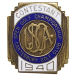 1940 US Open at Canterbury GC Contestant Badge #106 - Lawson Little Winner