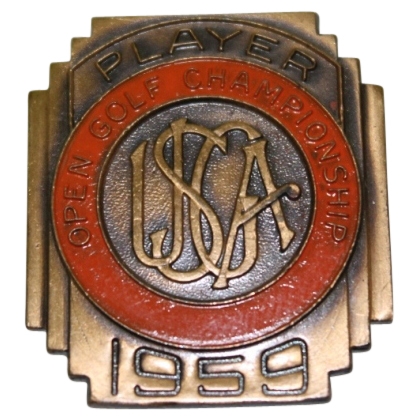 1959 US Open at Winged Foot Contestant Badge - Billy Casper Winner