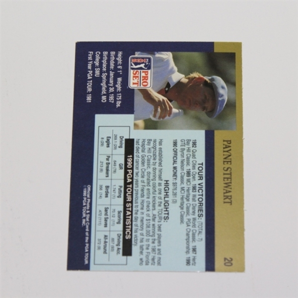 Payne Stewart Signed 1991 Pro-Set Golf Card JSA COA