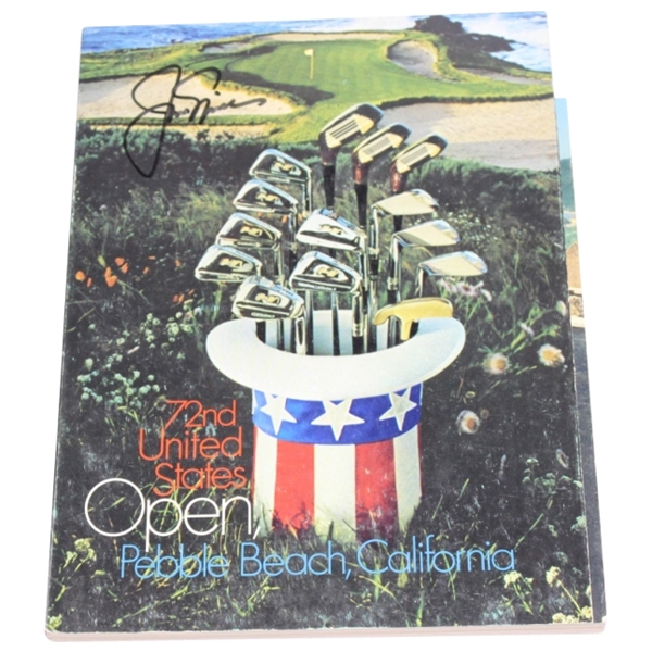 1972 US Open at Pebble Beach Program Signed by Jack Nicklaus JSA COA