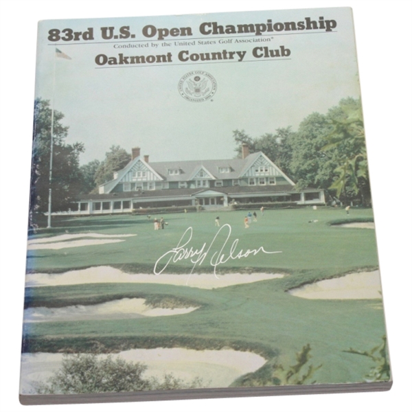 1983 US Open at Oakmont Pogram Signed by Winner Larry Nelson JSA COA