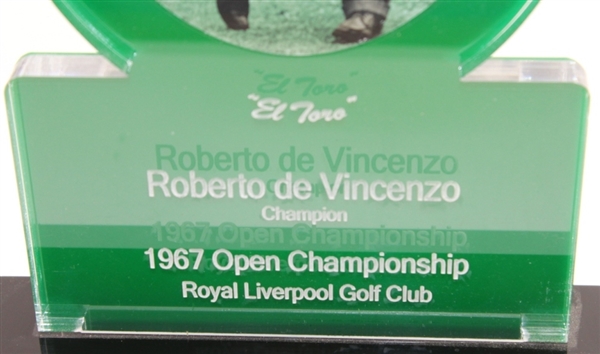 Roberto de Vicenzo Signed 1967 Open Championship at Royal Liverpool Display JSA COA