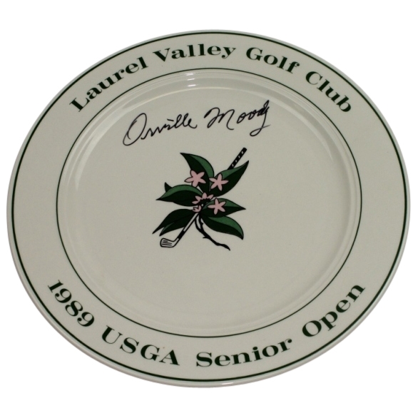 Orville Moody Signed 1989 US Senior Open at Laurel Valley Commemorative Plate JSA COA