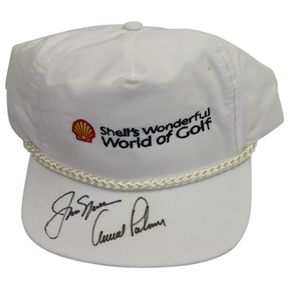 Jack Nicklaus and Arnold Palmer Signed Shell World of Golf Hat JSA COA