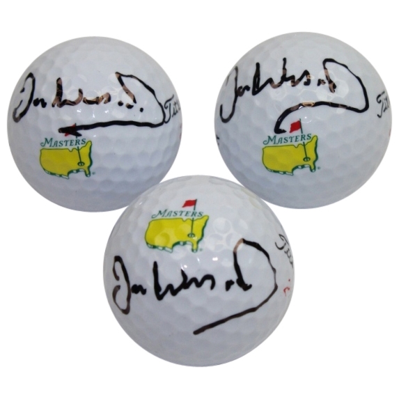 Lot of Three Ian Woosnam Signed Masters Logo Golf Balls - 1991 Champion@Augusta