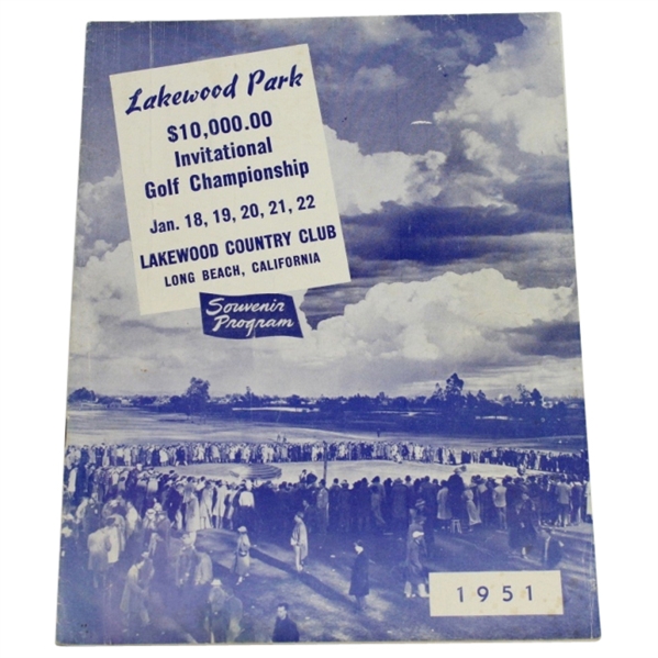 1951 Lakewood Park $10k Championship Program - Cary Middlecoff Winner