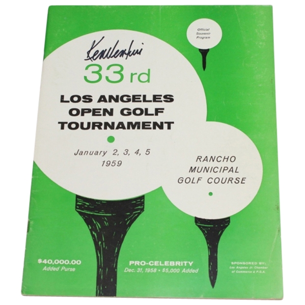 1959 Los Angeles Open Program Signed by Winner Ken Venturi JSA COA