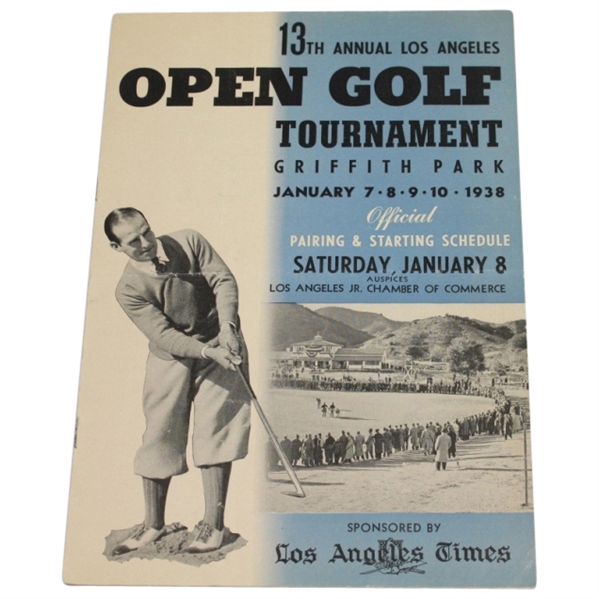Historical 1938 LA Open Tournament Program-Babe Didrikson First Women In PGA Event!