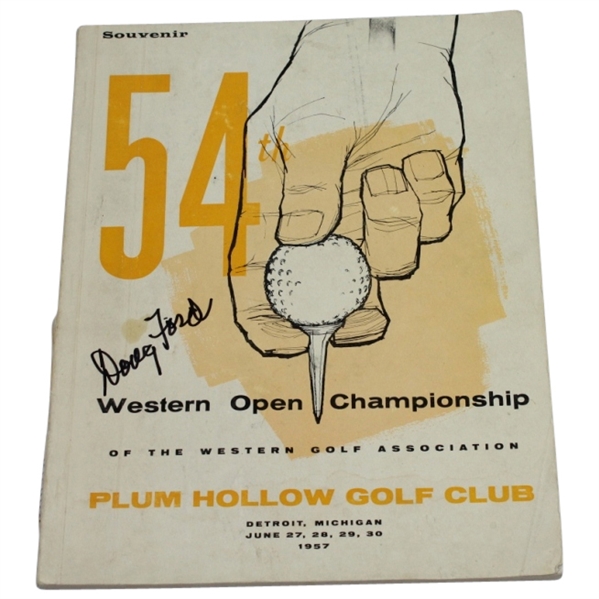 1957 Western Golf Championship Program Signed by Winner Doug Ford JSA COA