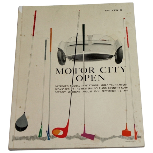 1956 Motor City Open Tournament Program - Bob Rosburg Winner