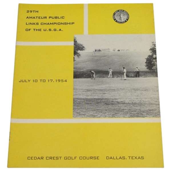 1954 U.S.G.A. Amateur Public Links Championship Program-Cedar Crest GC Dallas, TX