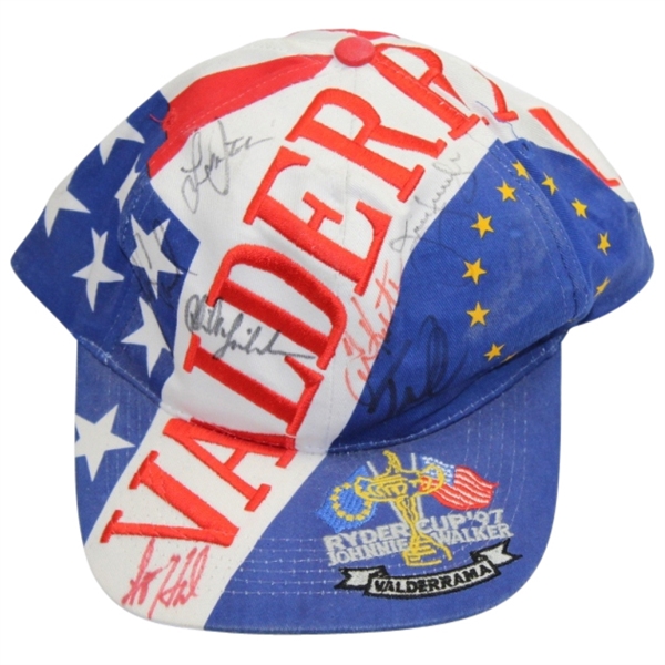 1997 Ryder Cup at Valderrama Hat Multi-Signed - Mickelson, Janzen, and others JSA COA
