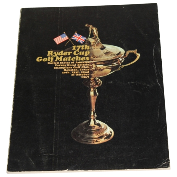 1967 Ryder Cup at Champions Golf Club Program-Ben Hogan Captain-Record Setting U.S. Win