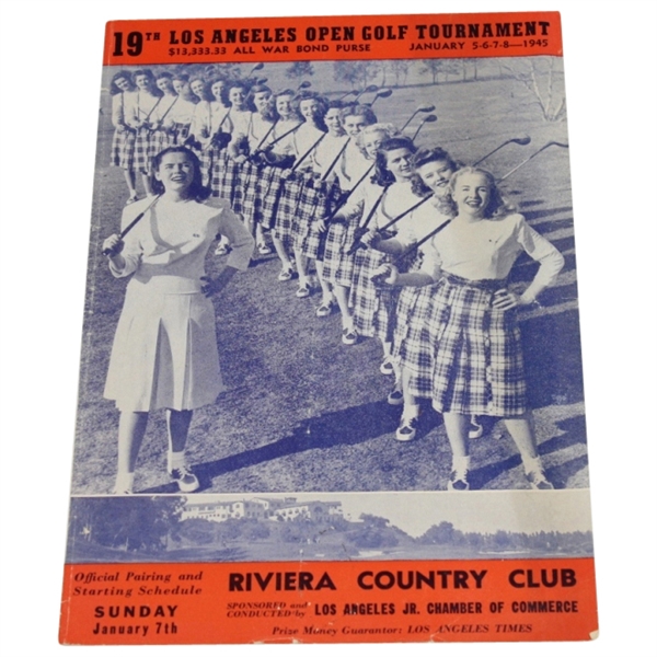 1945 LA Open Tournament  Sunday Pairing Sheet - Sam Snead Winner