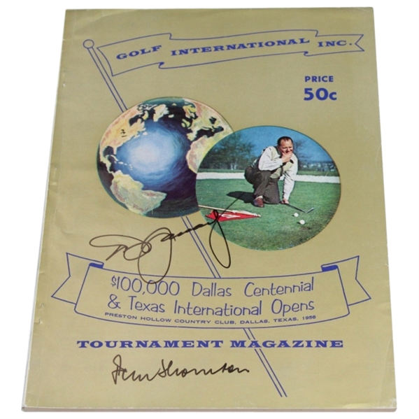 1956 Dallas Centennial & Texas Open Program - Signed by Peter Thomson and Don January JSA COA
