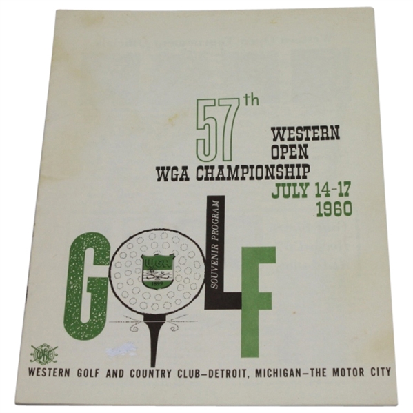 1960 Western Open Tournament Program - Western G & CC, Redford Michigan