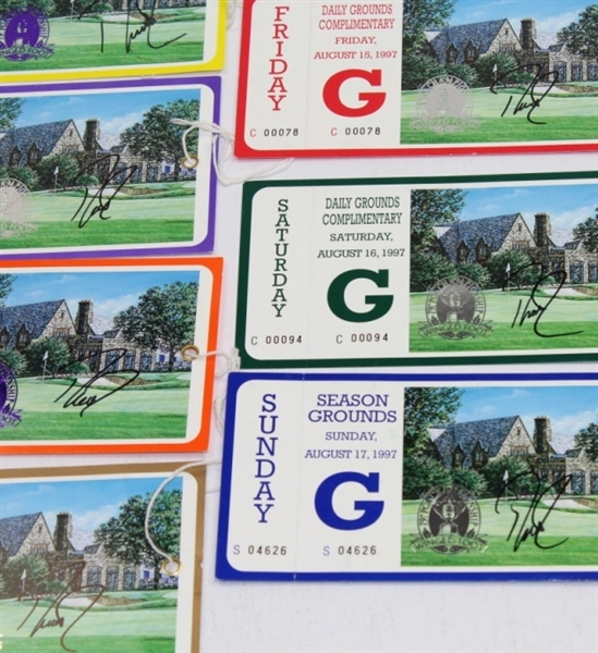 1997 PGA Championship (7) Ticket Set With Each Signed by Champ Davis Love III 