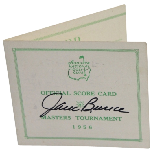 Seldom Seen! 1956 Augusta National Masters Official Scorecard Signed By Champ Jack Burke 