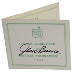 Seldom Seen! 1956 Augusta National Masters Official Scorecard Signed By Champ Jack Burke 