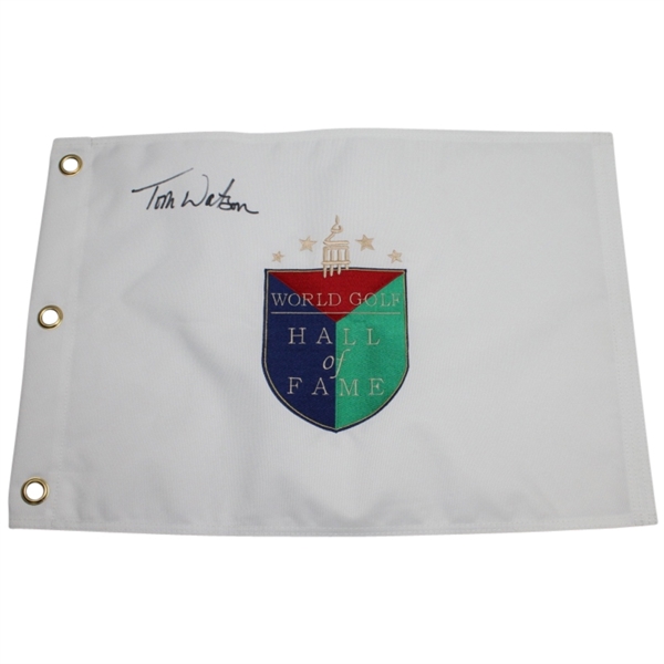 Tom Watson Signed Hall of Fame Embroidered Flag-First One We've Had Signed By Tom!