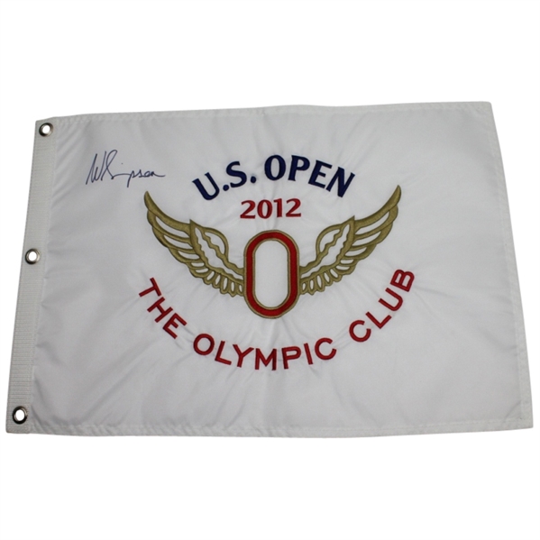 Webb Simpson Signed 2012 US Open at The Olympic Club Embroidered Flag JSA COA