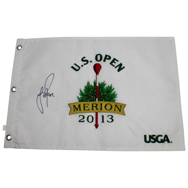 Justin Rose Signed 2013 US Open at Merion Embroidered Flag JSA COA