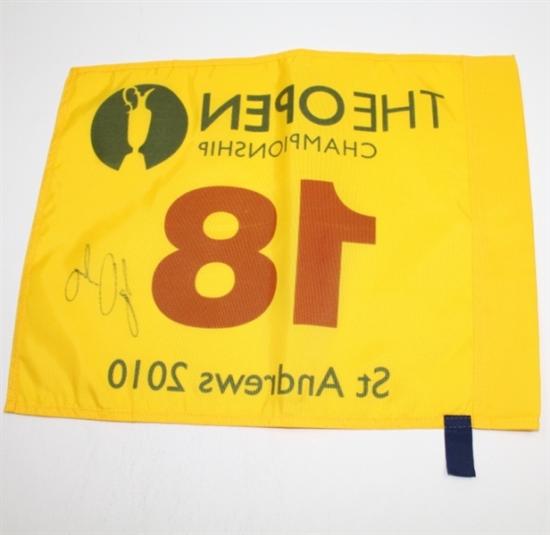 Louis Oosthuizen Signed 2010 British Open at St. Andrews Flag JSA COA