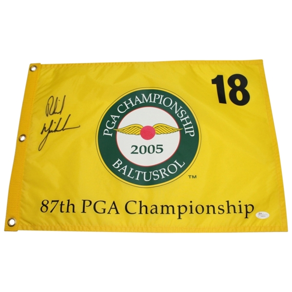 Phil Mickelson Signed 2005 PGA Championship at Baltusrol Flag JSA #X96554