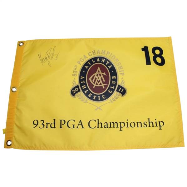 Keegan Bradley Signed 2011 PGA Championship at Atlanta Athletic Club Flag JSA COA
