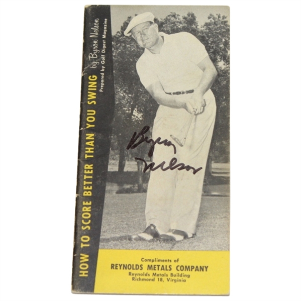Byron Nelson Pamphlet 'How to score better than you swing' Pamphlet JSA COA