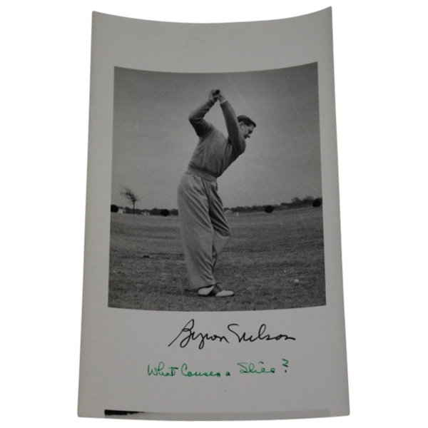 Byron Nelson Signed Original Photo 'What Causes a Slice?'From Winning Golf JSA COA